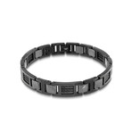 Black Polished Stainless Steel Ceramic Bracelet