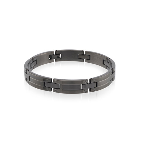 Matte Black Polished Stainless Steel Bracelet