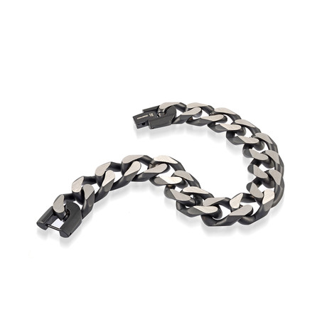 Matte Black Stainless Steel Chain Bracelet