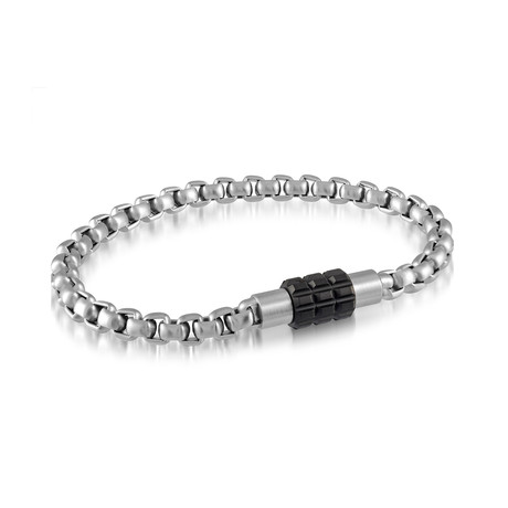 Black + White Matte Stainless Steel Bracelet