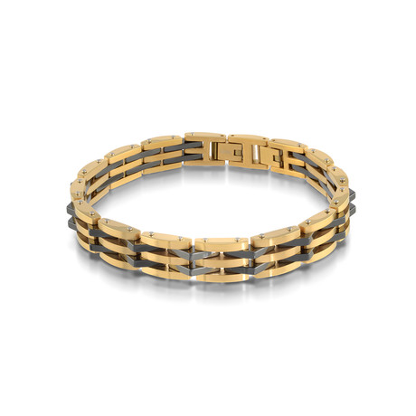 Gold Stainless Steel Ceramic Bracelet