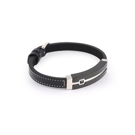 Adjustable Stitched Leather Bracelet