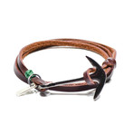 Dark Silver Anchor (Dark Brown Leather)