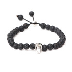 Dunhill Skull // Black Lava Beads