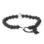 Dunhill Skull // Black Lava Beads