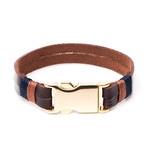 Bass Gold Clip // Double Brown Leather (Small)