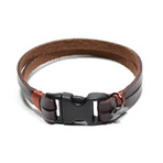 Piacenti Black Clip // Double Dark Brown Leather (Small)