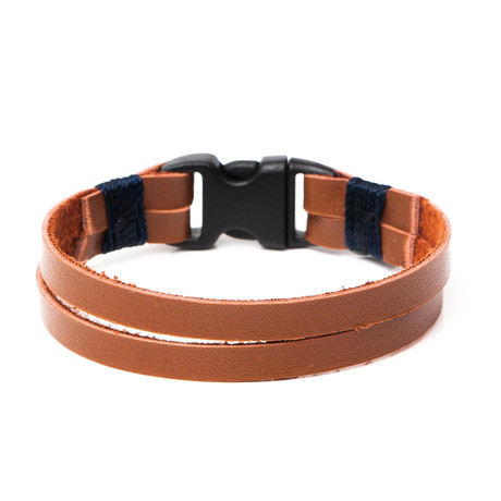 Piacenti Black Clip // Double Light Brown Leather (Small)