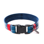 Piacenti Black Clip // Double Blue Leather (Small)