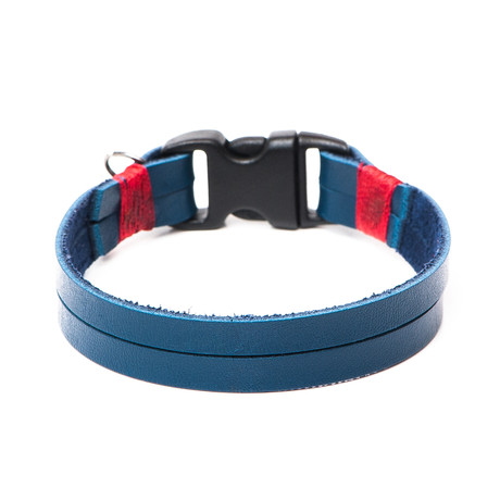 Piacenti Black Clip // Double Blue Leather (Small)