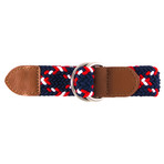 Joseph Braided Belt // Navy + Red + White (40)