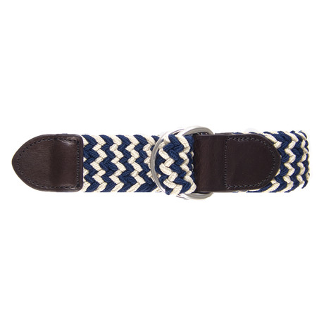 Thomas Braided Belt // Navy + Beige (32)