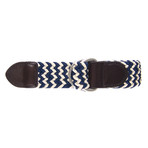 Thomas Braided Belt // Navy + Beige (34)