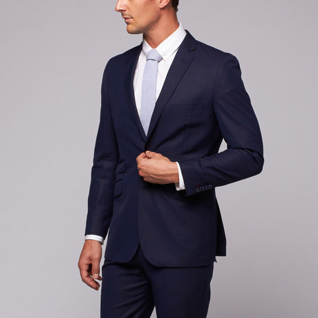 Microcheck Gingham Suit // Navy (US: 36R)