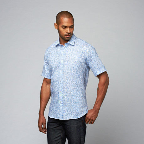 Mylo Button Up // Blue + White Linen (M)