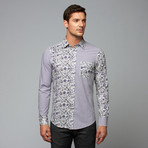 Divide and Conquer Button-Up // Purple + White (S)