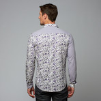 Divide and Conquer Button-Up // Purple + White (S)