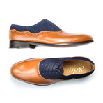 Suede Combination Oxford // Tan + Navy (US: 10)