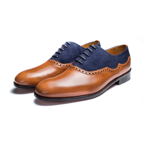 Suede Combination Oxford // Tan + Navy (US: 7)