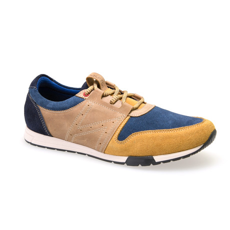 Praga Leather Sneaker // Brown + Blue (US: 7)