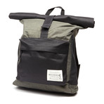 Haunted Roll Top Backpack // Black + Grey