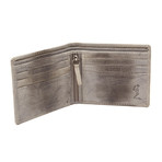 Skeleton Embossed Leather Wallet // Grey
