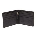 Skeleton Embossed Leather Wallet // Black