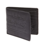 Skeleton Embossed Leather Wallet // Black