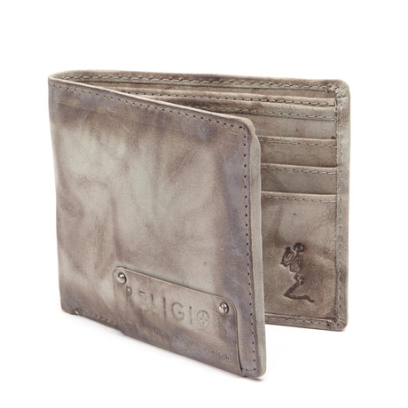 Closed Leather Wallet // Grey