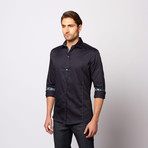 Contrast Trim Shirt // Navy (S)