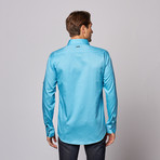 Contrast Trim Shirt // Turquoise (L)