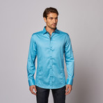 Contrast Trim Shirt // Turquoise (L)