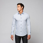 Solid Contrast Cuff Shirt // Blue (2XL)