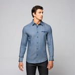 Denim Contrast Cuff Shirt // Navy (L)