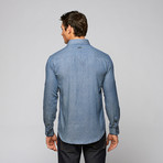 Denim Contrast Cuff Shirt // Navy (L)