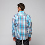 Isaac b. // Gingham + Paisley Contrast Shirt // Blue (2XL)