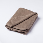 Cashmere Thermal Knit Throw (Heather Mocha)