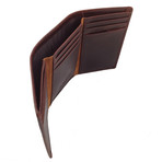 Antique Leather Tri-Fold Wallet