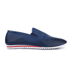 Alan Perforated Slip On // Navy (Euro: 45)