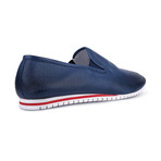 Alan Perforated Slip On // Navy (Euro: 40)