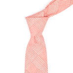 Checked Tweed Print Neck Tie // Orange