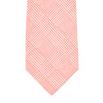 Checked Tweed Print Neck Tie // Orange