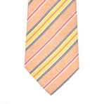 Kiton // Multi Stripe Silk Tie // Coral