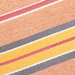 Kiton // Multi Stripe Silk Tie // Coral