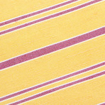 Kiton // Thin Stripe Silk Tie // Gold (Gold)