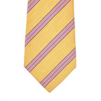 Kiton // Diagonal Stripe Silk Neck Tie // Gold + Wine
