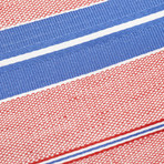 Diagonal Stripe Silk Neck Tie // Blue + Salmon