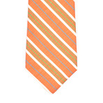 Diagonal Stripe Silk Neck Tie // Grapefruit