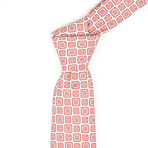 Medallion Silk Neck Tie // Taupe + Rose