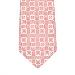 Medallion Silk Neck Tie // Taupe + Rose